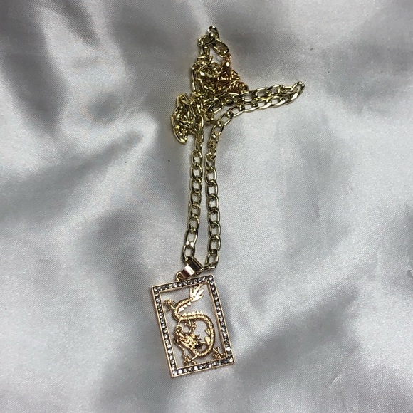 Diamond Box Dragon Chain Necklace - Picture 2 of 2